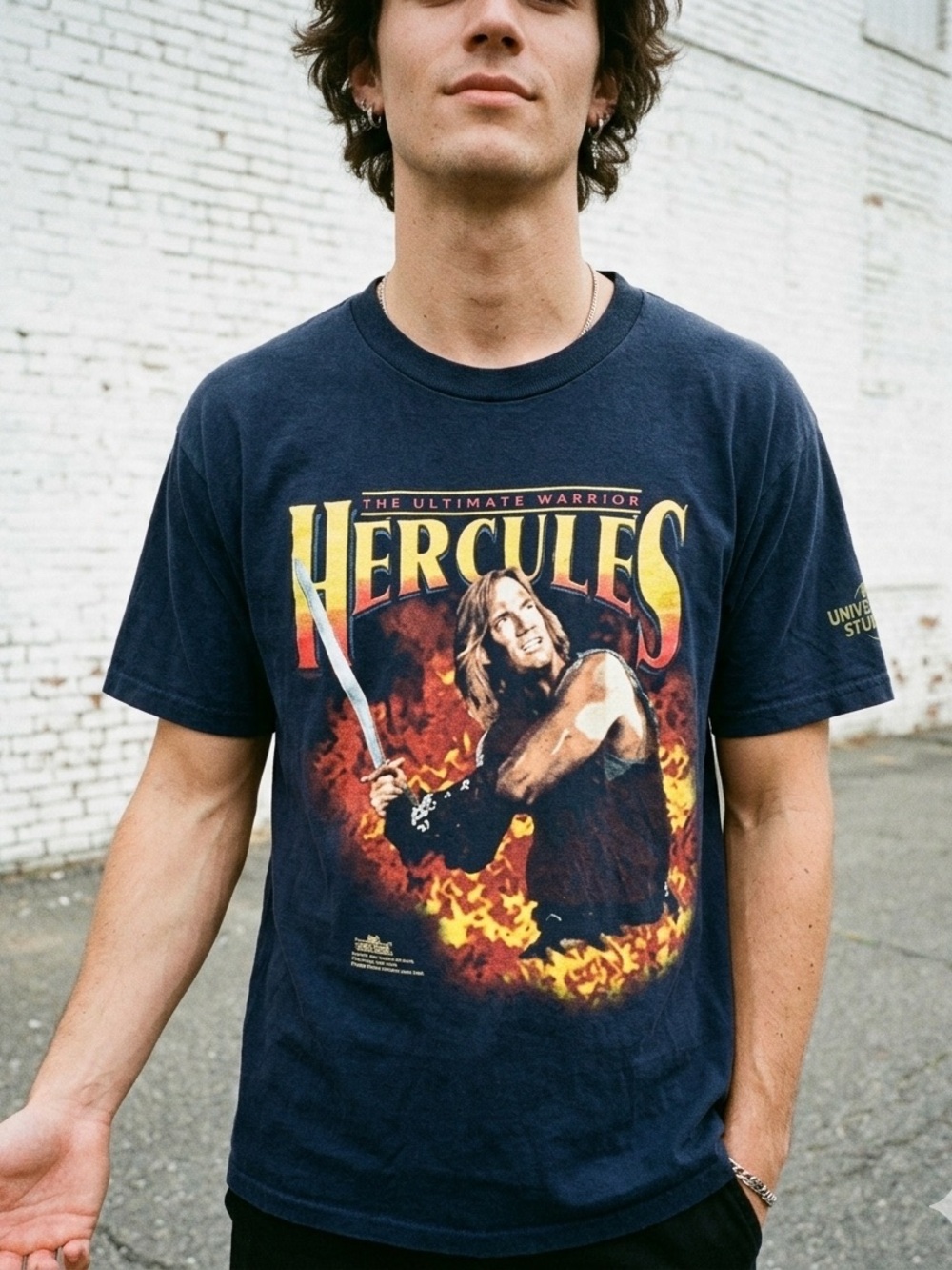 Vintage 1996 Hercules The Legendary Journey TV Show Graphic Tee Shirt L Made USA